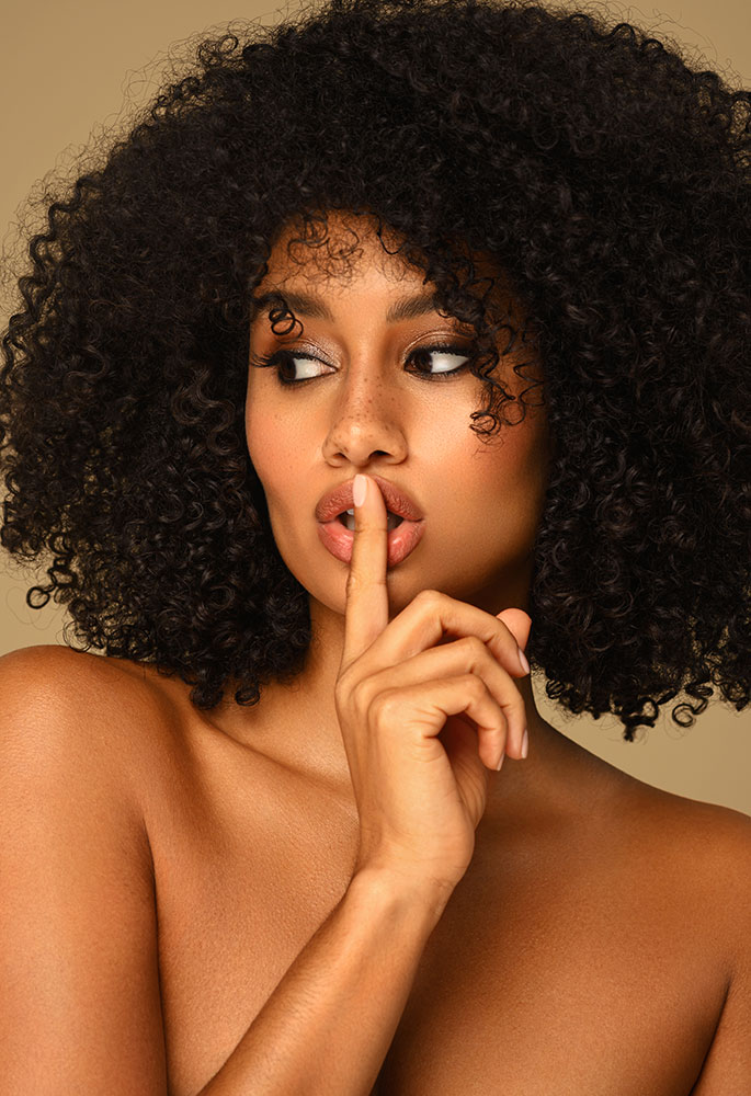 Aaron Pegg portrait of a model with curly hair