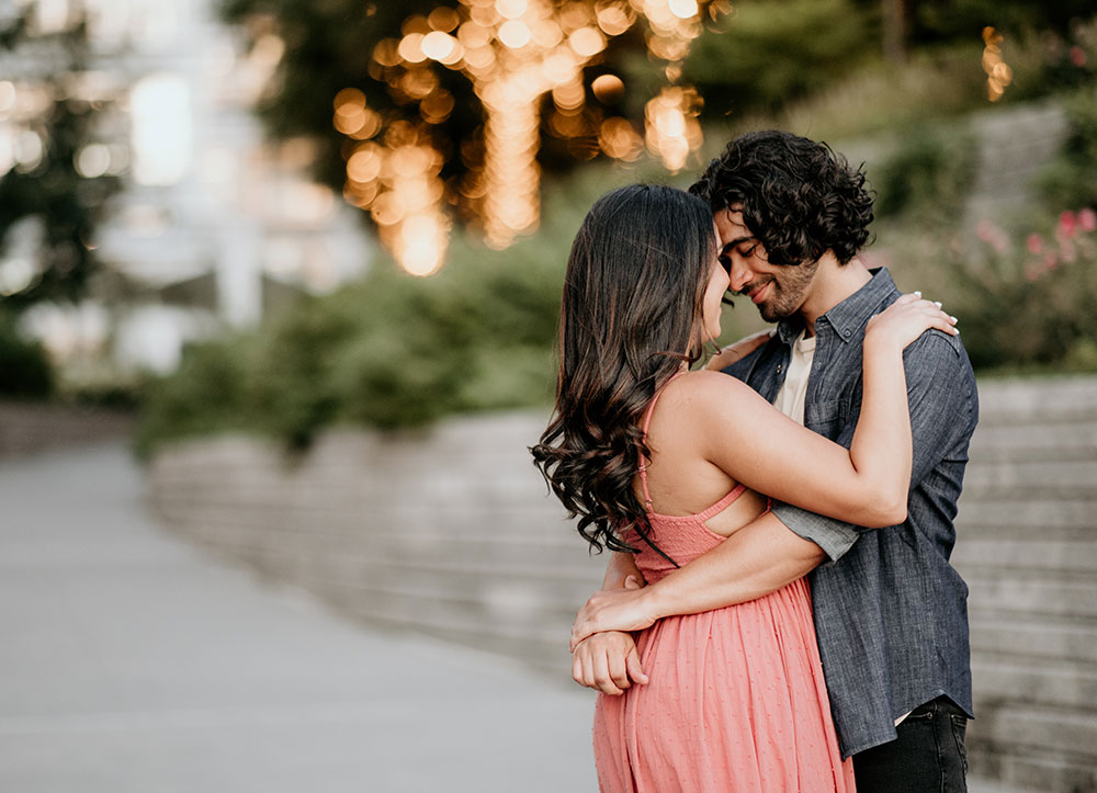 Robert Vasquez photo of a couple embracing with smiles on their faces